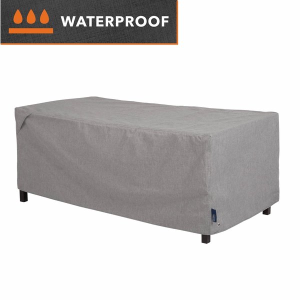 Modern Leisure Garrison Patio Ottoman/Coffee Table/Fire Pit Cover, Waterproof, 48 in. Lx25 in. Wx18 in. H, Granite 3002